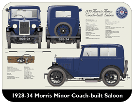 Morris Minor Coach-built saloon 1928-34 Place Mat, Small